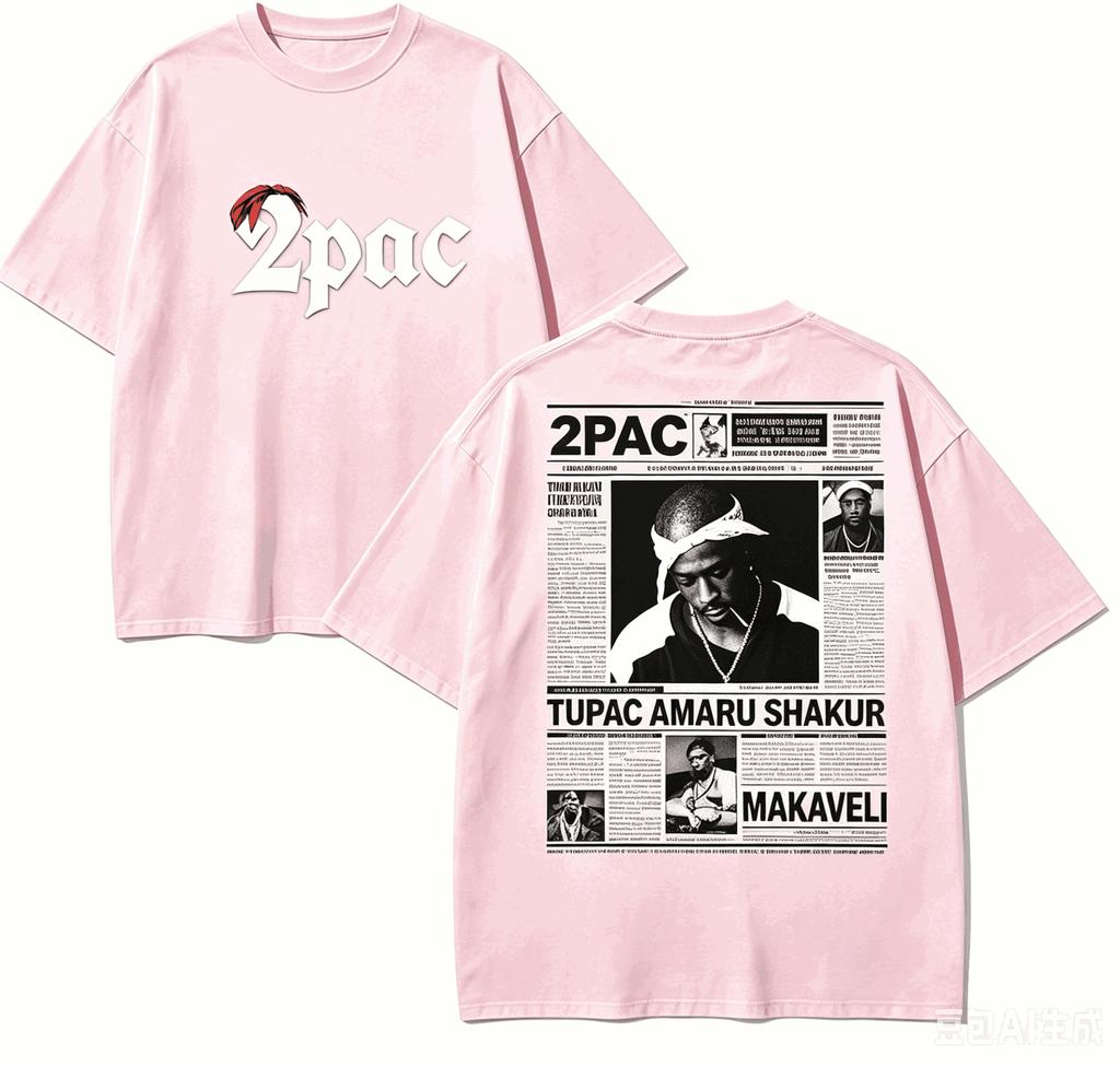 Tupac Shakur Per Regalo Fan Maglietta Unisex Unisex Harajuku Oversize Unisex Manica Corta Streetwear Alta Qualità Coppie Classica Morbida