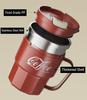 400ml Fashion Stainless Steel Coffee Mug With Cover Creative Office Home Milk Tea Breakfast Handle Cup