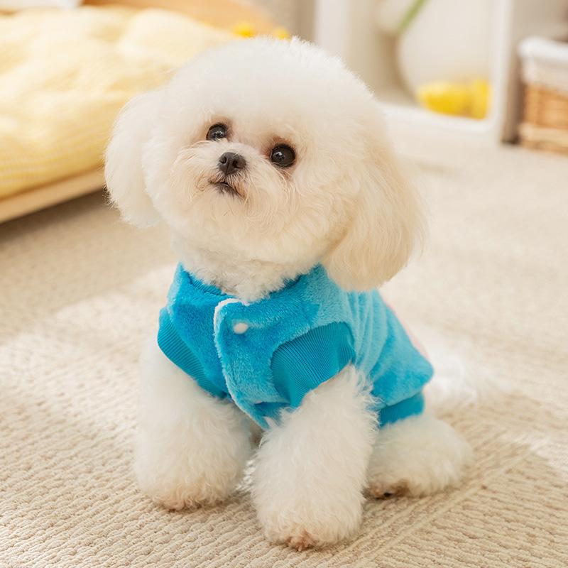 Cute Ass Puppy Dog Clothes Teddy Than Bear Miniature Dog Cat Can Be Towed Autumn and Winter Pet Two-legged Fleece