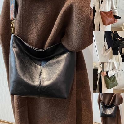 Moda Elde Taşınabilir Tek Omuz Çapraz Askılı Büyük Kapasiteli Düz Renk Saklama Çantası
