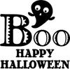 Printtoo Boo Happy Halloween Word Design Brown Square Wooden Rubber Stamp Block-2 X 2