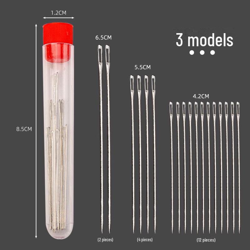 

Иглы для ручного шитья из стали с большим ушком для стеганых одеял и вышивки – идеально подходят для пожилых людей 【18 pieces/tube】