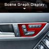 Red Carbon Fiber Seat Console Button Cover For Mercedes-Benz C-Class W204 Type A