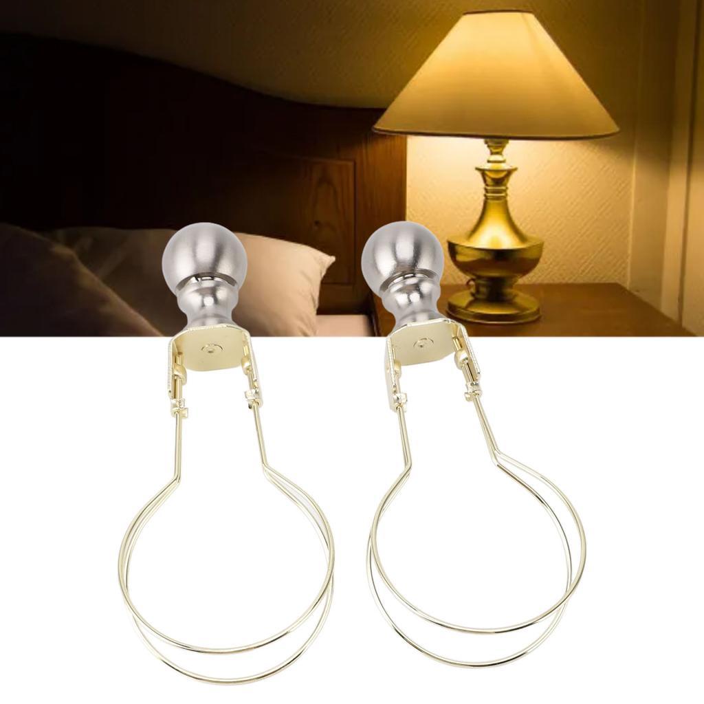 2pcs Lamp Bulb Clip Adapter Modern Stylish Metal Lampshade Holder Adapter Clip On Lampshade Adapter for Living Room Bedroom