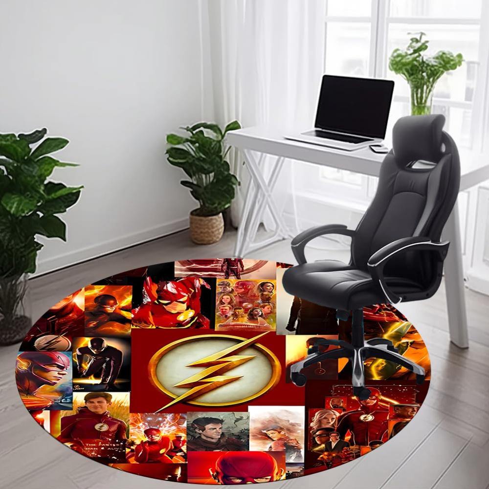 1pc Flash Speed Office Round Area Rug, Under Office Chairs Bedroom Living Room Home Decor, Room Deco, Available in Various Sizes