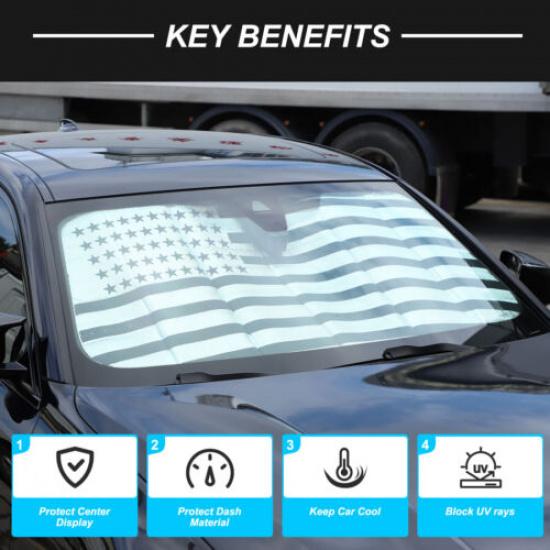 US Flag Car Sun Shade Windshield Window Sunshade Cover For BMW 3 Series 20-22