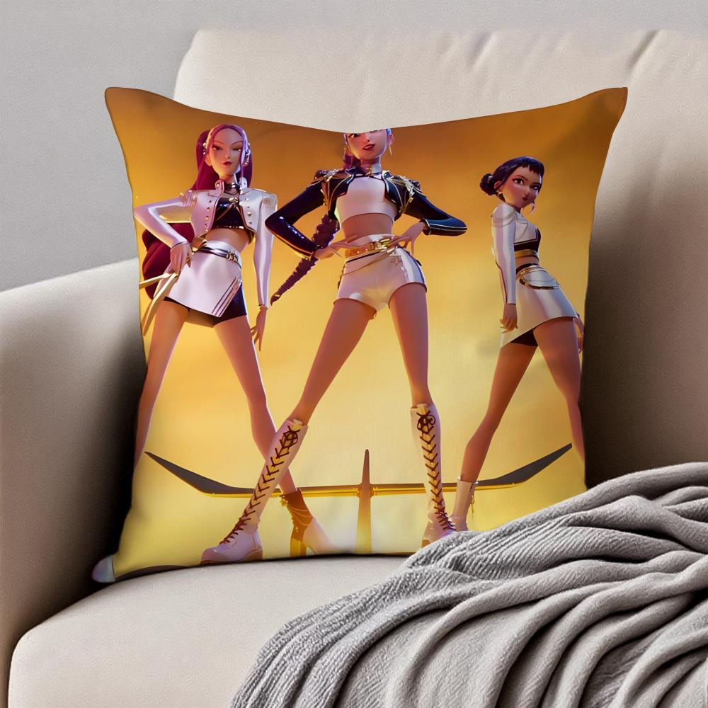 Popular Virtual American Band HHUNTRX Cushion Cover Pillowcase Antidustmite Invisible Zipper Short Plush Sofa Cushion