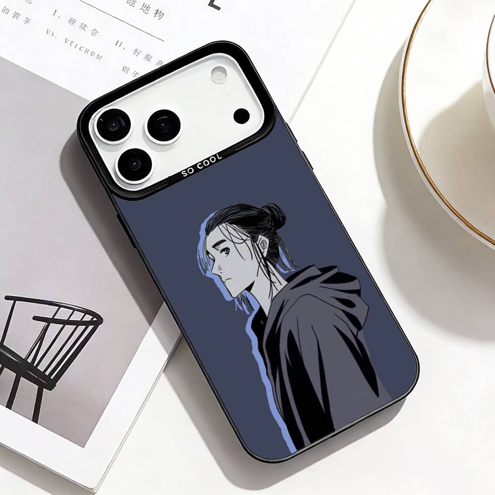 

The O-Outcast Phone Case For iPhone17,16,15,14,13,12,11 Plus,Pro Max Black Border Silver Plated Cover iPhone16plus