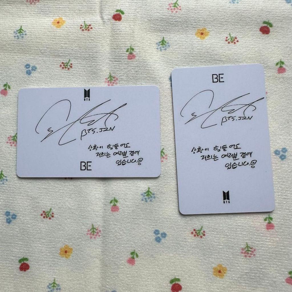 [USED] Korean BTS BE Limited Unreleased Lakidro Jin Trading Cards (2 pieces)
