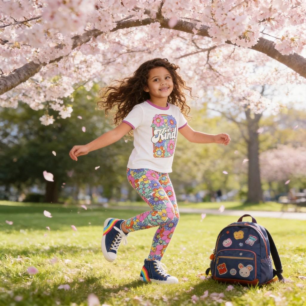 Girl Cotton Cartoon Short Sleeve Two Piece Set For Summer Playtime And Casual Wear