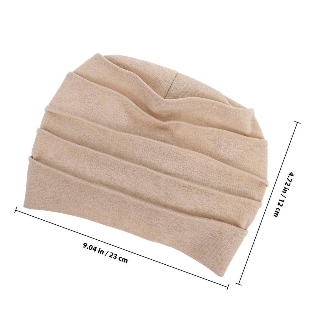 Muslim Cotton Chemo Turban Head Wrap Cap Night Sleep Hat Soft Pleated Beanie Headwear for Women Hair Loss Comfort