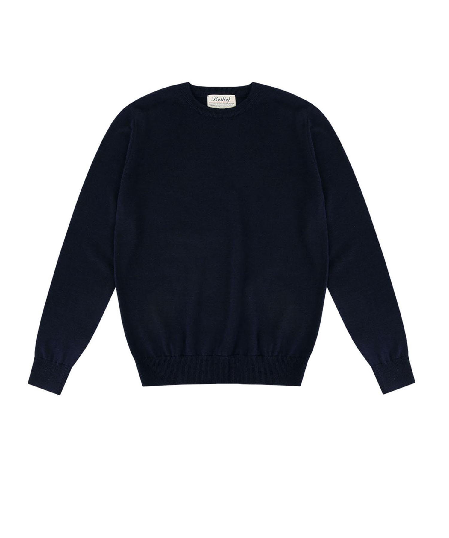 Belief Wool Soft Round Neck Knit (Navy) Navy/M