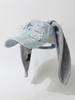 Distressed Denim Baseball Cap With Plush Long Earflaps For Adults