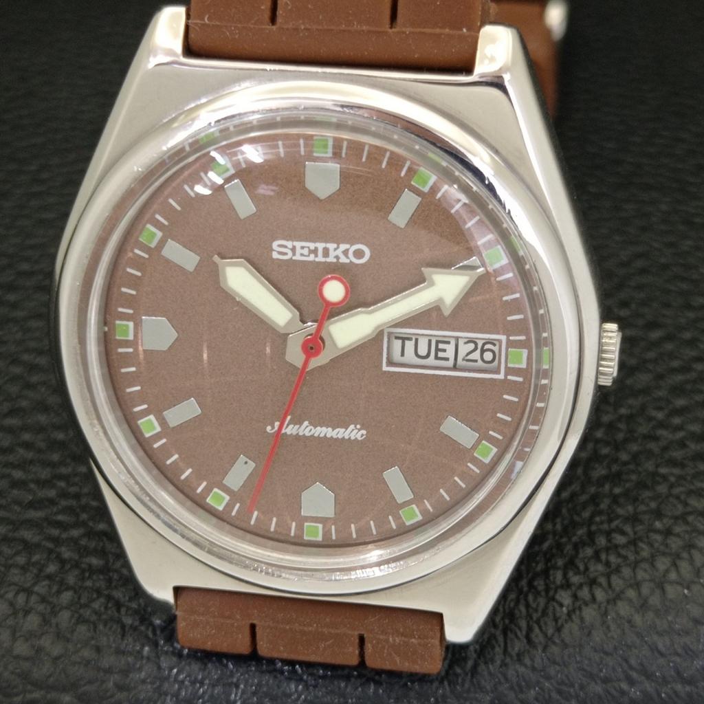 Seiko AUTOMATIC VINTAGE JAPAN 6309A MENS BROWN COLOR DIAL WATCH A700515-5 R203-a700515
