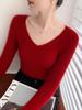 Women's V-Neck Cashmere Pullover - Loose Fit Solid Color Base Layer for Autumn/Winter