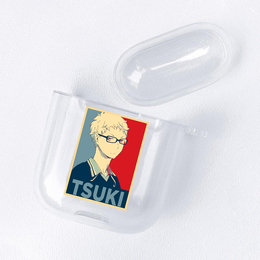 Japan Anime Figures Transparent Airpods Case for Funda Airpods 2/1 Cover Bakugo Bokuto Himiko Mirio Yumeko Deku Soft TPU Cases