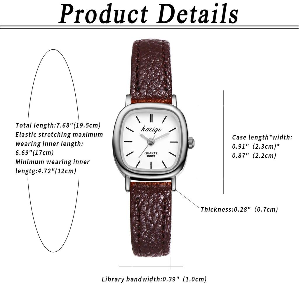 Watch with Leather Simple Antique Analog Thin Fashion Gift for Day Women's Strap, Design, Waterproof, Strap, Casual, Business, Watch, Women's