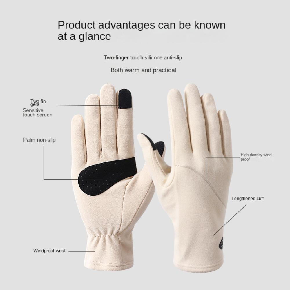

Anti-slip Full Finger Gloves Sweat Release Cashmere Gloves Breathable Velvet Mittens Fitness