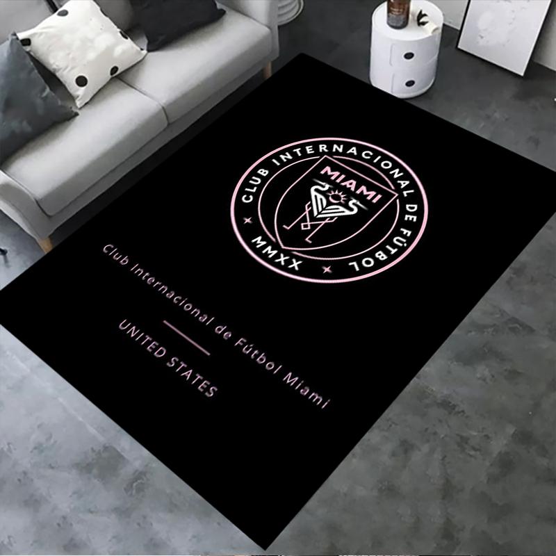Nouveau Tapis Inter Miami CF 2025 pour Salon Chambre Maison Décoration Canapé, Tapis de Sol Antidérapant pour Jouer avec les Enfants