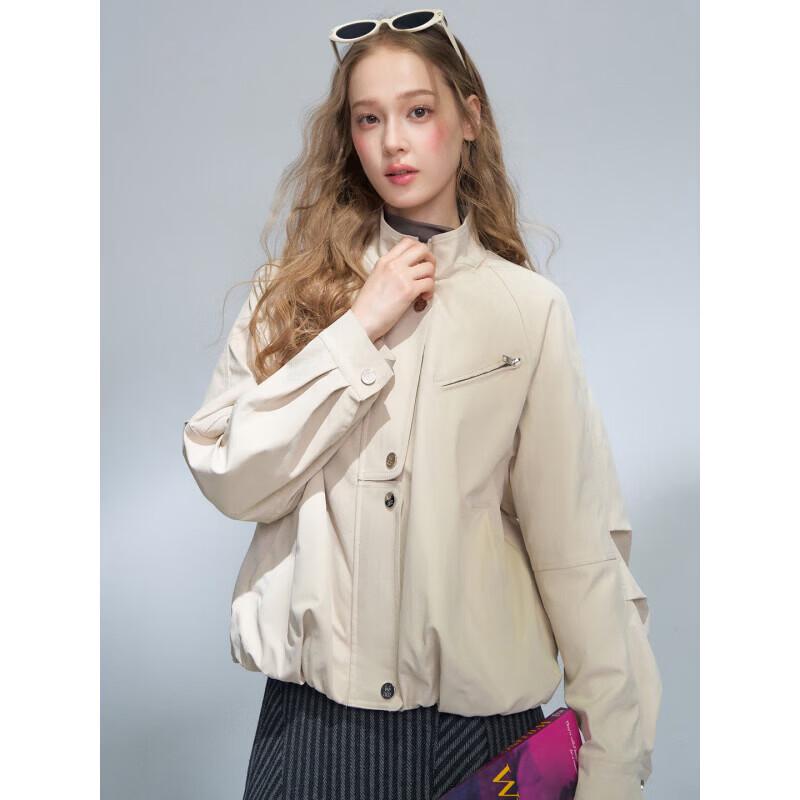 Women's Petite Short Workwear Stand Collar Jacket