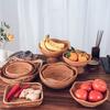 Lirancia Rattan Basket, Natural Rattan, Round, Shallow Tray, Deep, Lightweight, Durable, Holds Vegetables and Bread, Japanese Style [Deep 23 X 9cm]
