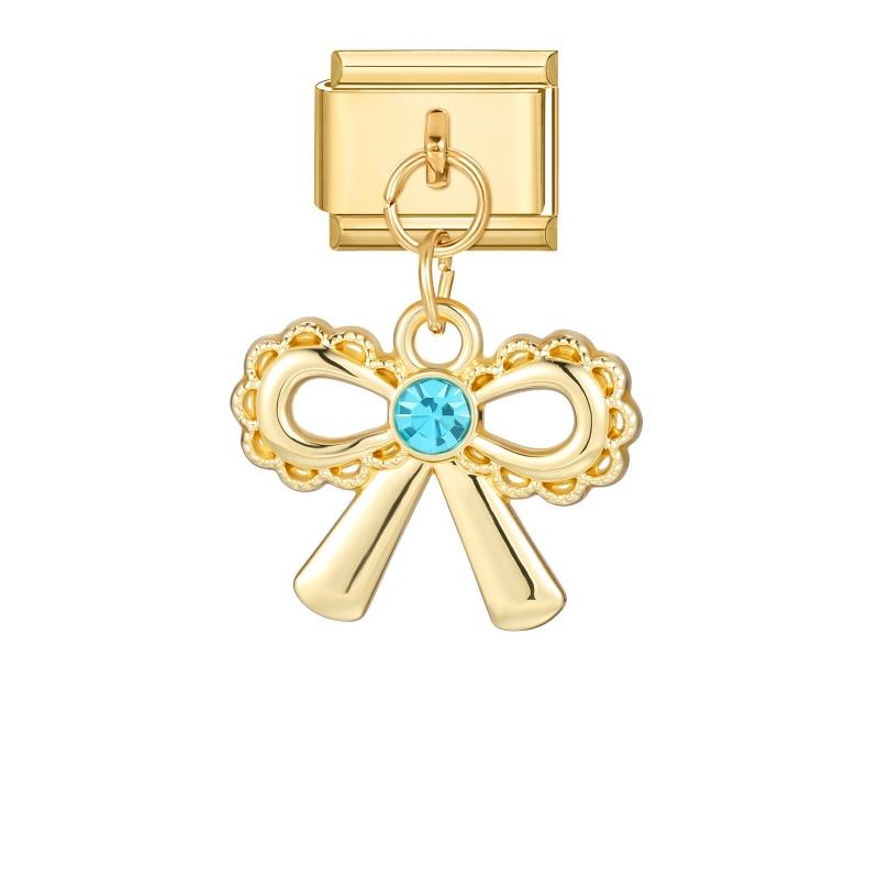 New Vintage Golden Pendant Charm Cat Butterfly Star Tennis Racket Bow Links Fit 9MM Stainless Steel Bracelet Women DIY Making