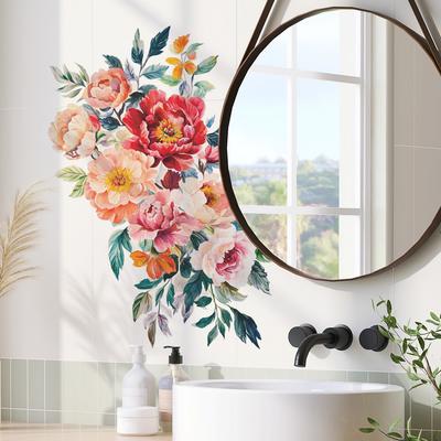 Adesivi Murali Floreali Verdi Creativi per Camera da Letto Soggiorno Decorazione Sfondo Casa