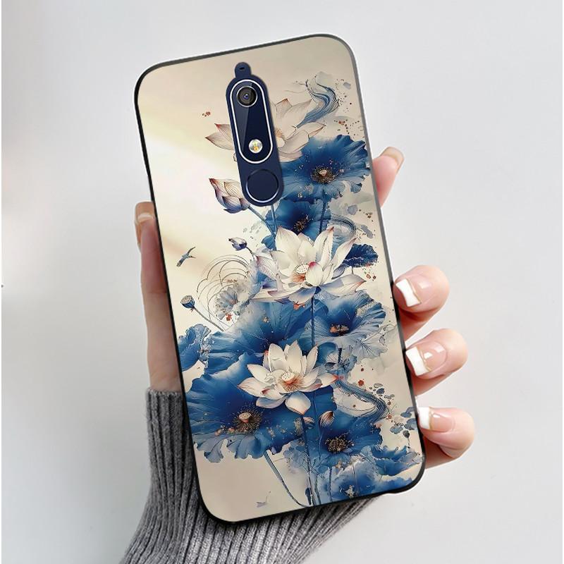Casing For Nokia 5.1 6.1 Aesthetic Luxury Cute Cool Boys Girls Soft silicone Phone Case Back Cover Black Matte Protective Shell