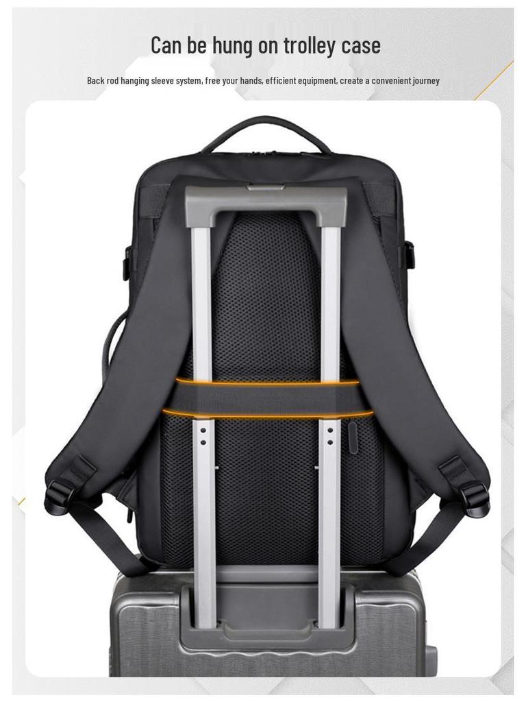 Expandable Fashion Backpack: High-Capacity Cross-Border Unisex Design for Business, Travel, and School