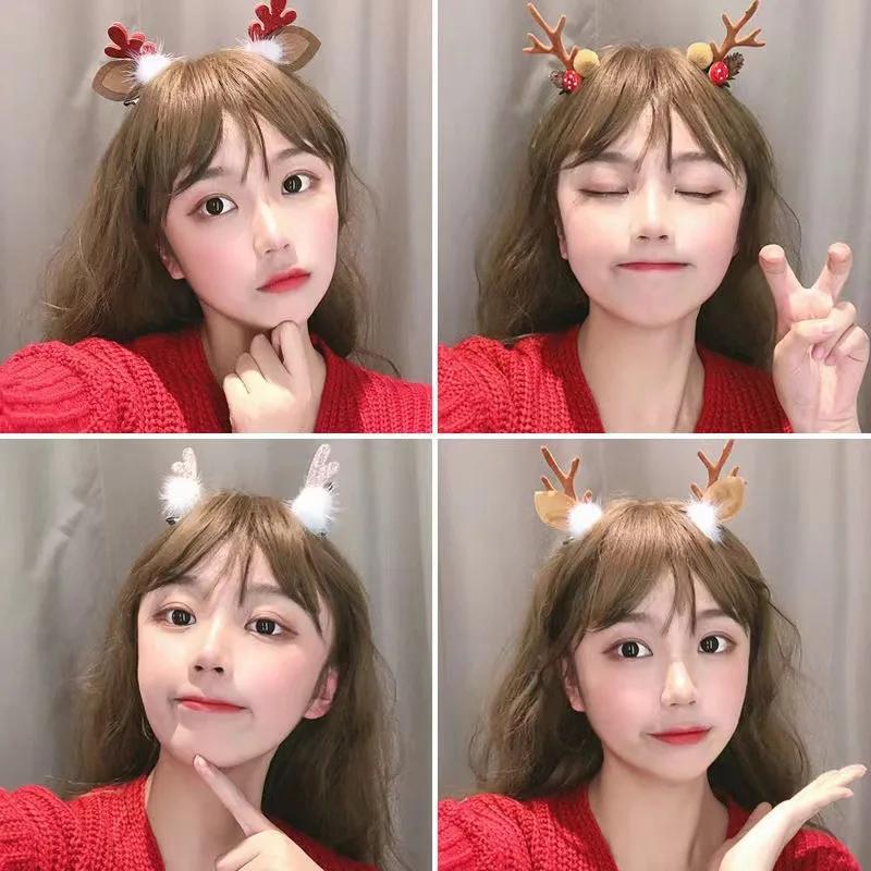 New Year Christmas Hair Pin Children Barrettes Bow Deer Santa Claus Kids Christmas Headwear Girls Kids Hair Accessories