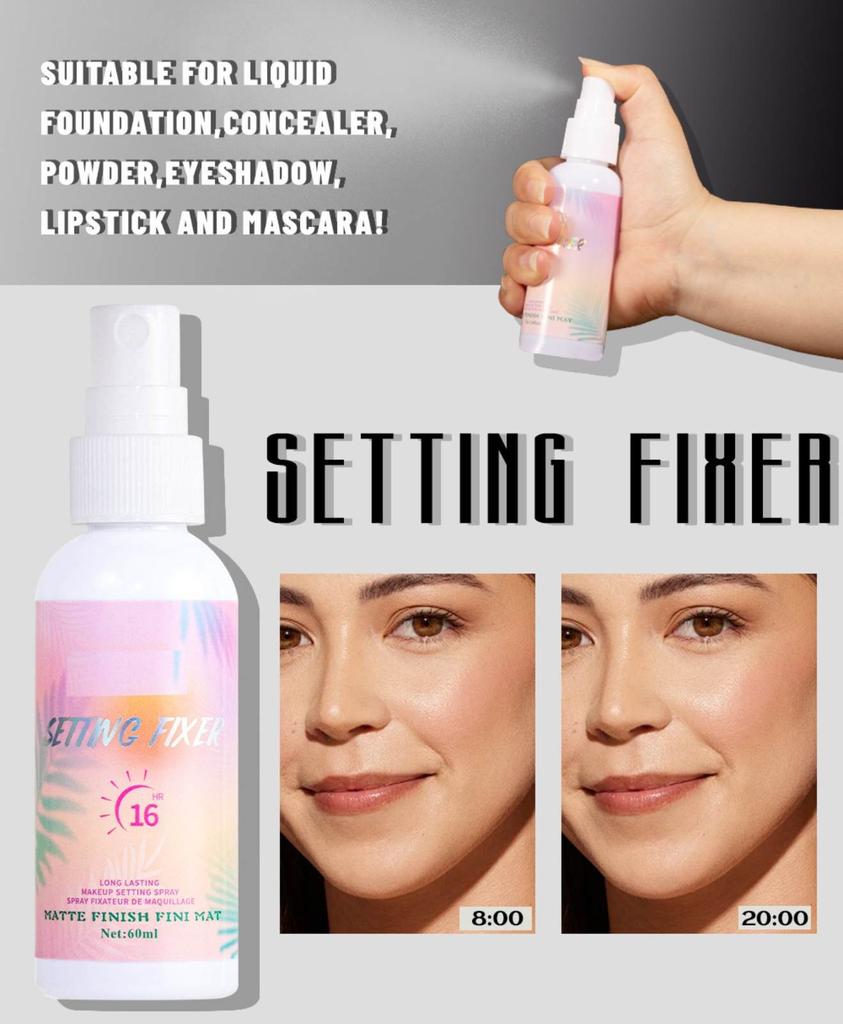 Moisturizing Makeup Setting Spray, Long-lasting Moisturizing, Suitable For All Skin Types, Instantly Brightens The Skin Tone, 60ML