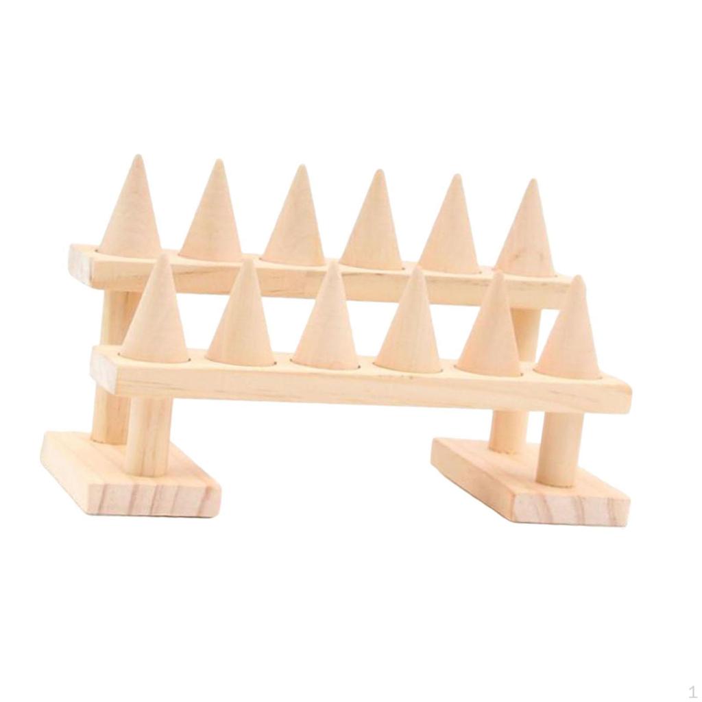 Holzring -Displayhalter Fingerständer Elegant Damen Bequem Minimalistisch Organizer Schmuckständer