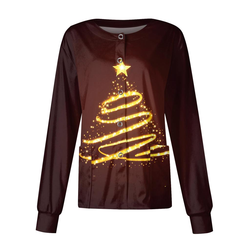 Women Long Sleeve Pocket Working Stand-up Collar Solid Color Single-breasted Protective Overalls Cardigan Jacket Top