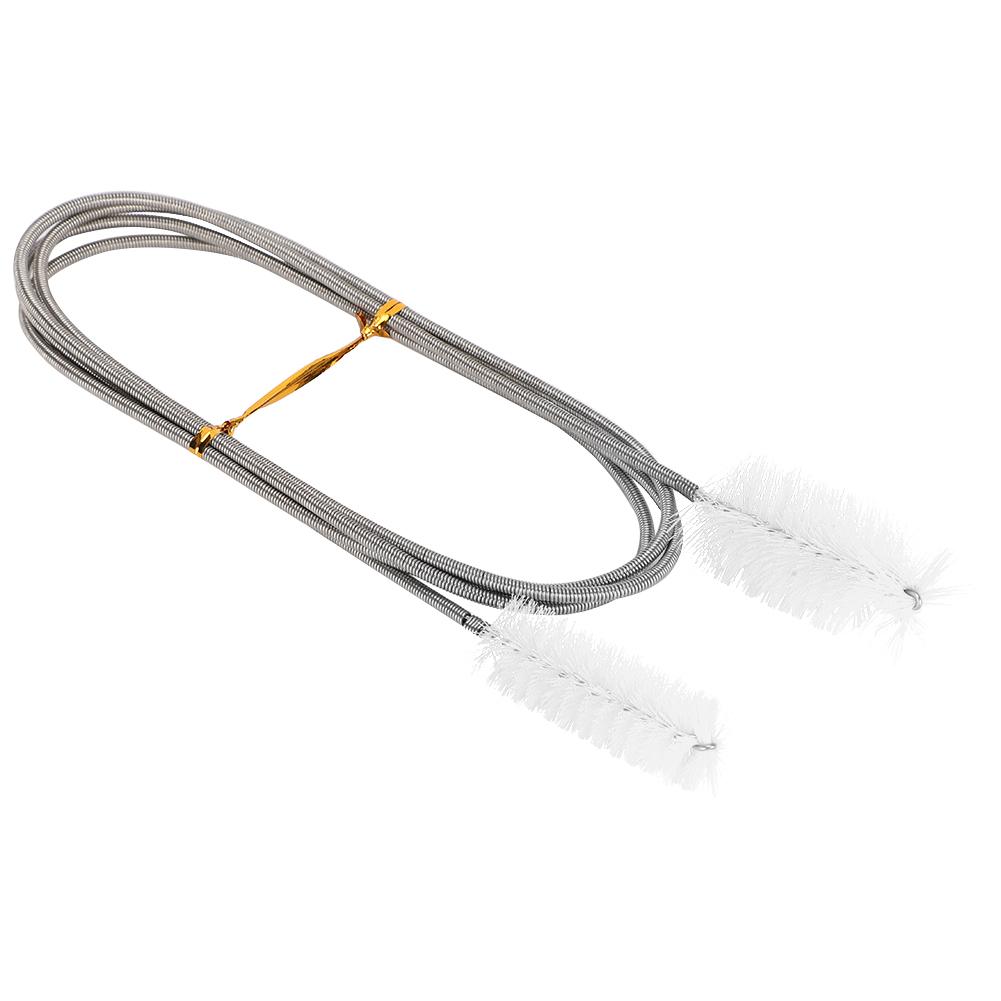 Flexible Hose Cleaning Brush Stainless Steel Filter Pump Spring Brush Double Ended Brush(White )