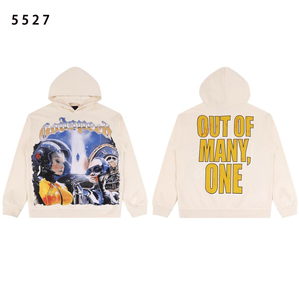 American Trendy GD Rock Retro Distressed Hoodie - Autumn/Winter Fashion