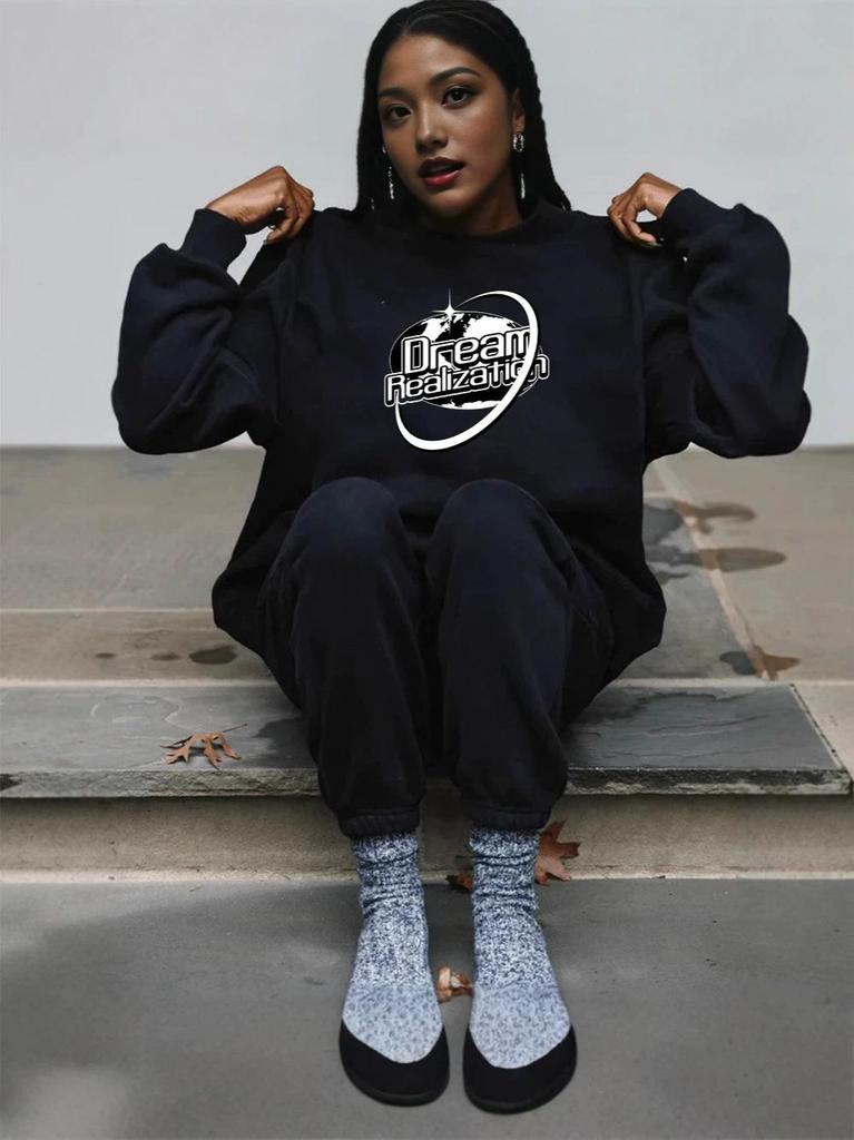 Trendy Women's Autumn Sweatshirt: European Size, Casual, Fashionable, Comfortable, Mid-High Collar, Long-Sleeved