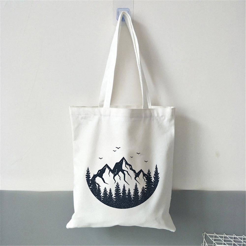 Fashion Women Shopper Bags Dark Forest Print Canvas Bag Handbag Messenger Eco Large Shoulder Bags Women Aesthetic Beach Bag