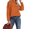 Fashionable Women's High-neck Knitted Sweater With Long Sleeves And Rolled Hem