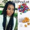 100Pcs Dread Lock Adjustable Hair Braid Cuff Clip Beads Tube Rings Accessories