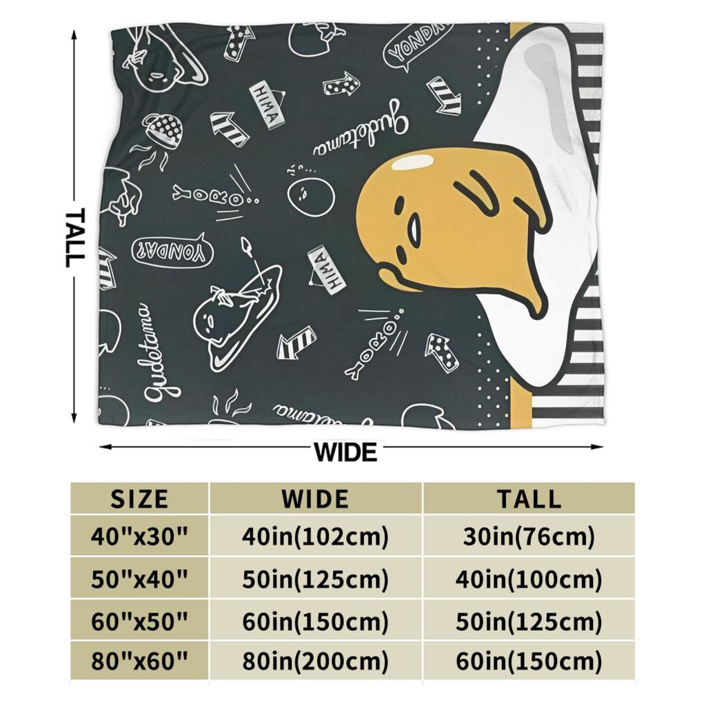 Gudetama  Cartoon Lazy Egg  Blanket Fleece All Season  Breathable Lightweight Throw Blankets for Sofa Office Quilt