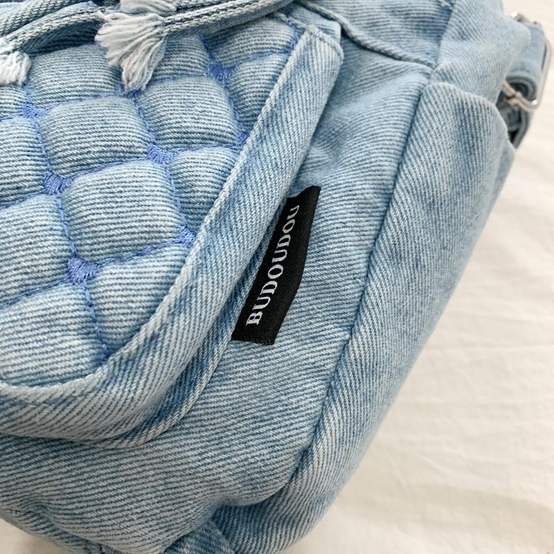 Denim Crossbody Bag for Women with Multi - Pockets & Quilted Detail, Lightweight & Stylish Shoulder Purse