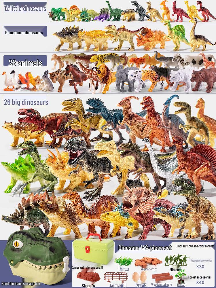 Weiche Dinosaurier-Spielzeuge für Kinder - Triceratops & Tyrannosaurus Rex Tierfiguren Set