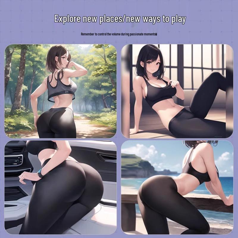 Plus Size Zipper Yoga Lingerie Set with Open Crotch and Buttocks for Couples