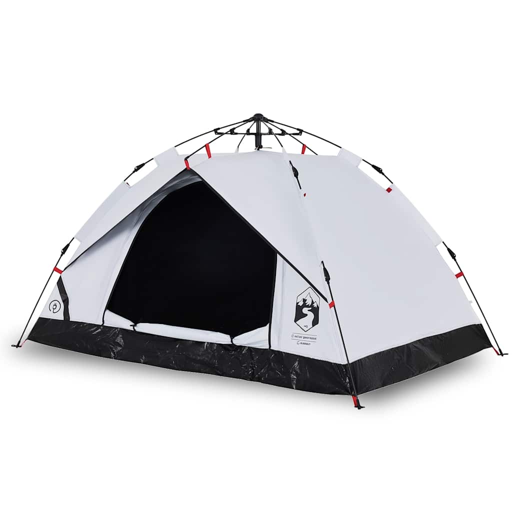Dome Camping Tent for 3 Persons White Blackout Quick Release