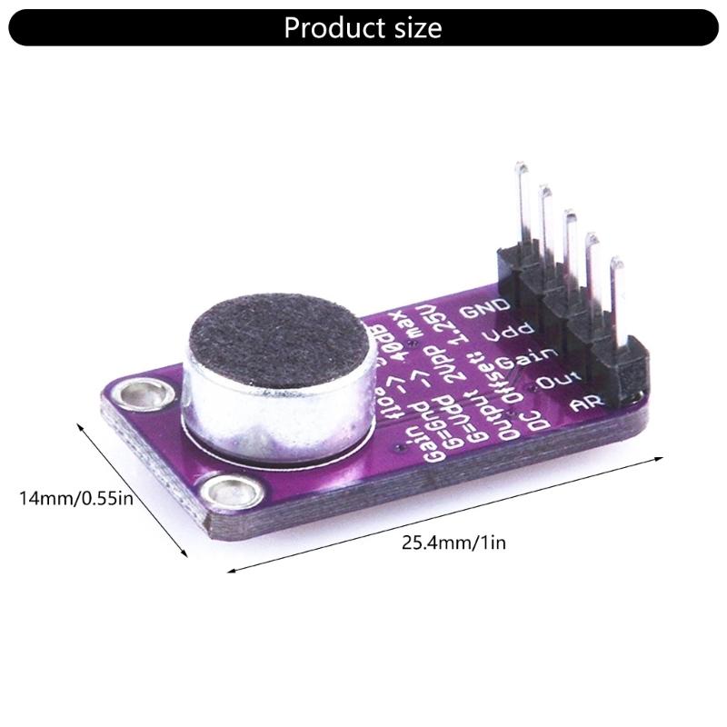 Geräuscharmes MAX9814 Mikrofonvorverstärkermodul 40dB 50dB 60dB Einstellbar Für Entwicklungsplatinen ESP826