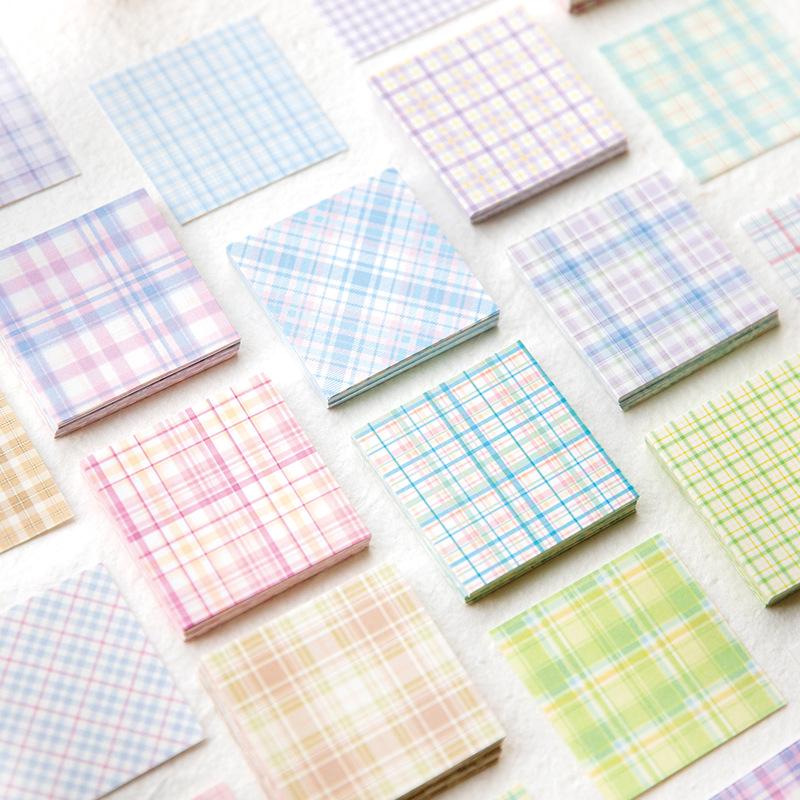 Twilight City Plaid Planet Series Sticky Notes - Fresh Plaid Journal Material Sticky Paper