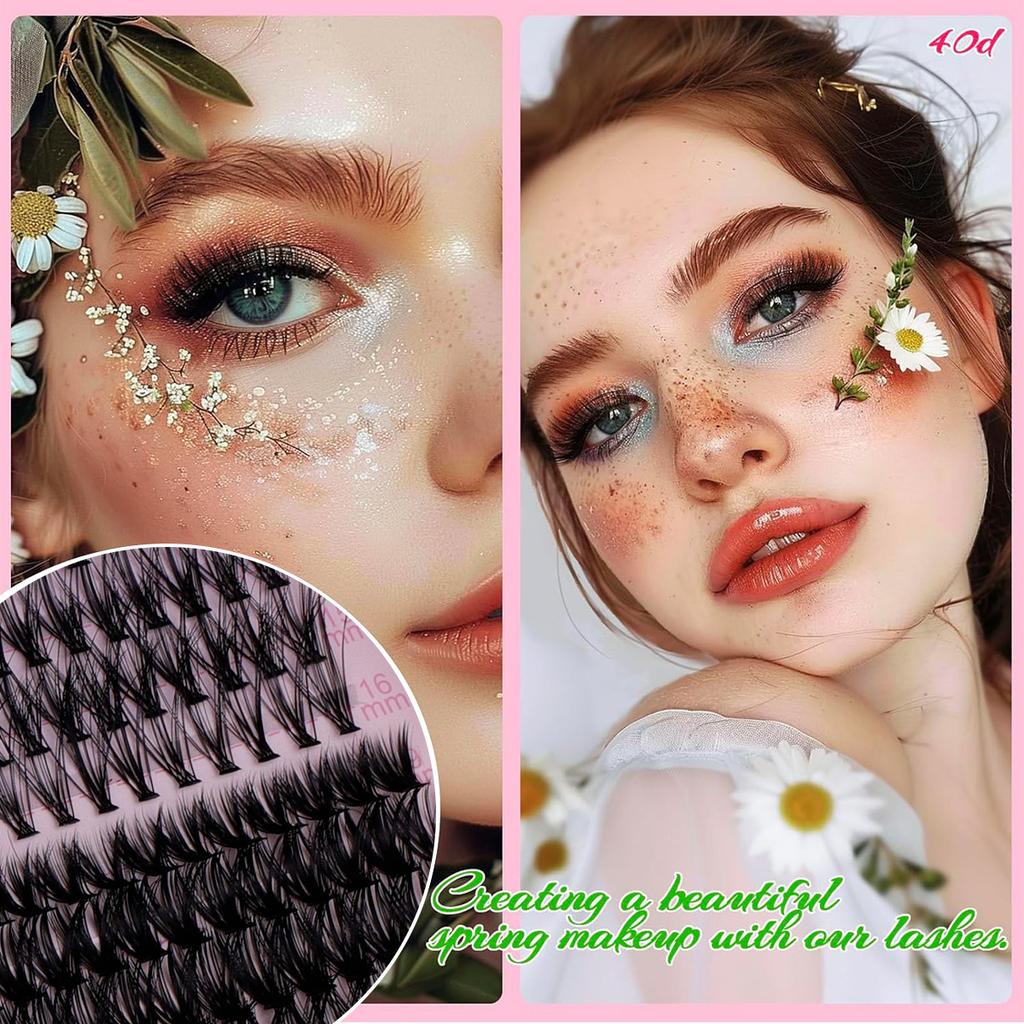 Segmented Eyelash Set, Thick False Eyelashes Three-Dimensional Diy Hot Melt Multi-Hair Grafted Eyelashes Fd Set
