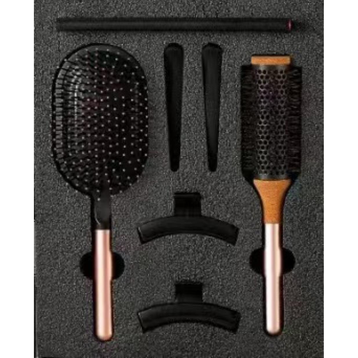 

Набор для укладки, разработанный специально для распутывания волос, с расческой и щеткой-лопаткой, совместимый с феном-щеткой для всех типов волос