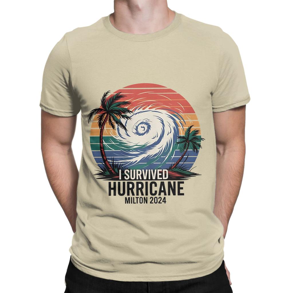 I survived hurricane milton 2024 Funny Graphic 100 Cotton TShirt Hurricane Tees Tops For Unisex