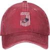 American Football USA Flag Graphic Washed Denim Style Baseball Cap Adjustable Vintage Dad Hat